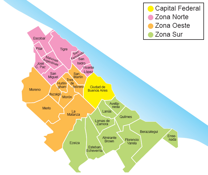 Mapa Zonas GSA